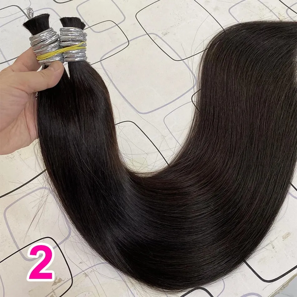 No Weft Virgin Bulk Human Hair Human Hair For Braiding 100% Unprocessed Human Hair Bulk Extensions Brazilian Natural Boho Braids — image 21