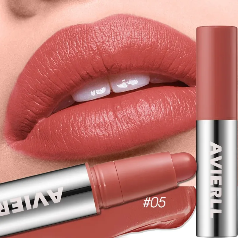 Smooth Matte Lipstick - Long-Lasting Moisturizing and Easy to Apply Lip Glaze with Rotating Pen Design - Waterproof Lip Makeup