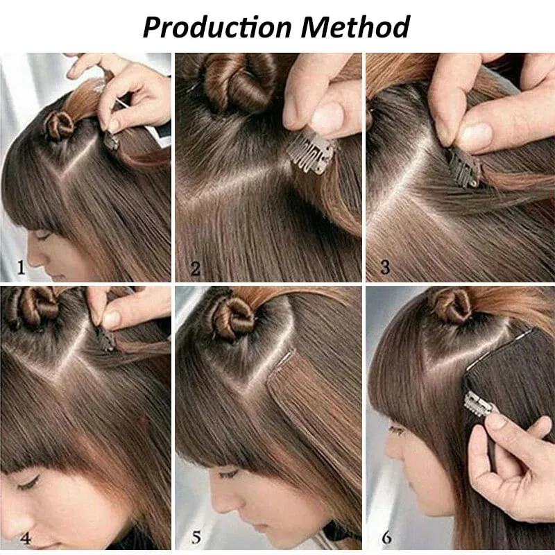 Synthetic 24Inch Hair Extension 6Pcs Long Straight Black Brown Blonde Heat-resistant Fiber Hairpiece for Women — image 6