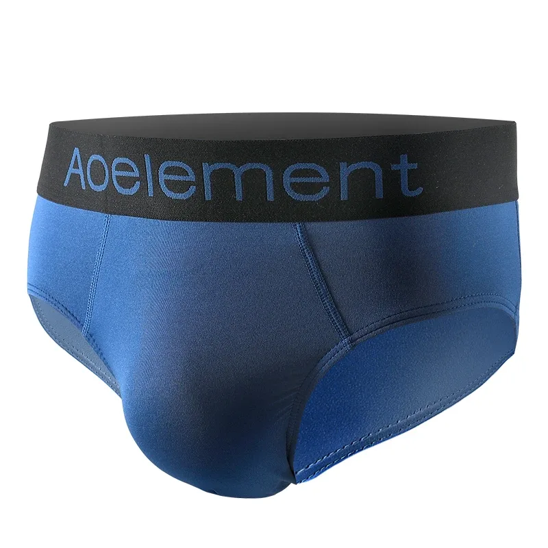 Men's underwear triangle shorts ice silk fashion breathable sexy thin U convex bottom pants youth low waist triangle shorts head