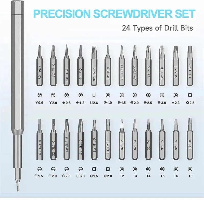 24 in 1 Premium Precision Screwdriver Set Small Screwdriver Set Magnetic Mini Screwdrivers Kit For Fixing Electronics Repair