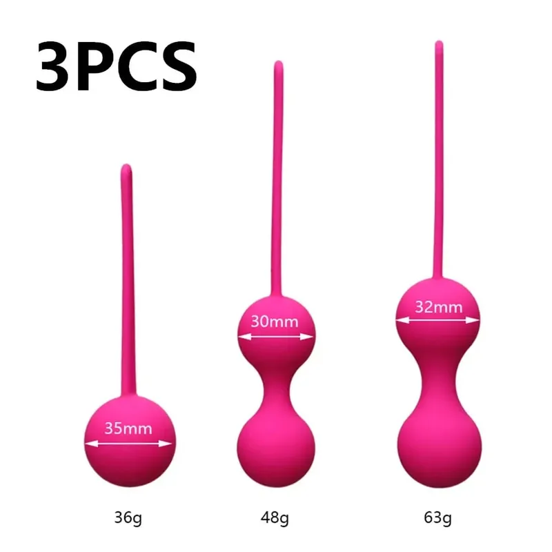 3PCS Set Silicone Smart Ball Vibrator Kegel Ball Ben Wa Ball Vagina Tighten Exercise Machine Sex Toy for Women Vaginal Geisha