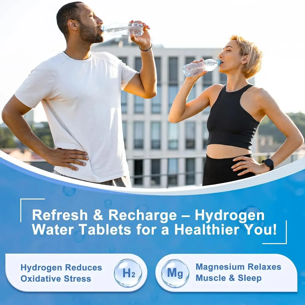 H2 Molecular Hydrogen Water Tablets Hydrogen & Magnesium Supplement Support Energy Production Recovery Cognitive Function