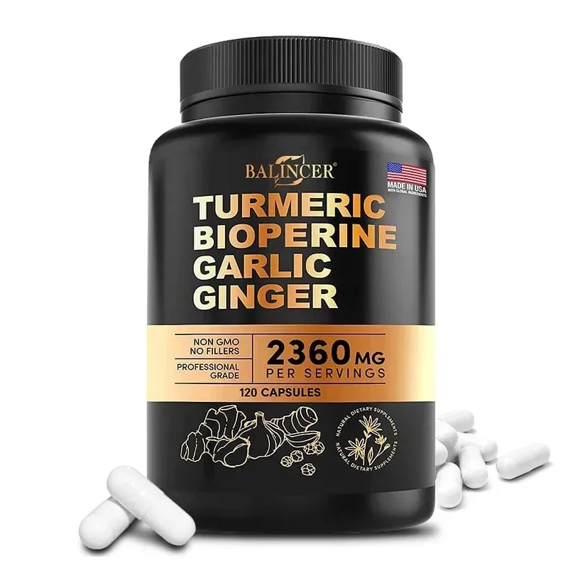 Turmeric - with Bioperine Garlic Ginger - 95% Curcuminoids Good for Pain Relief Immune Joint & General Health Antioxidant