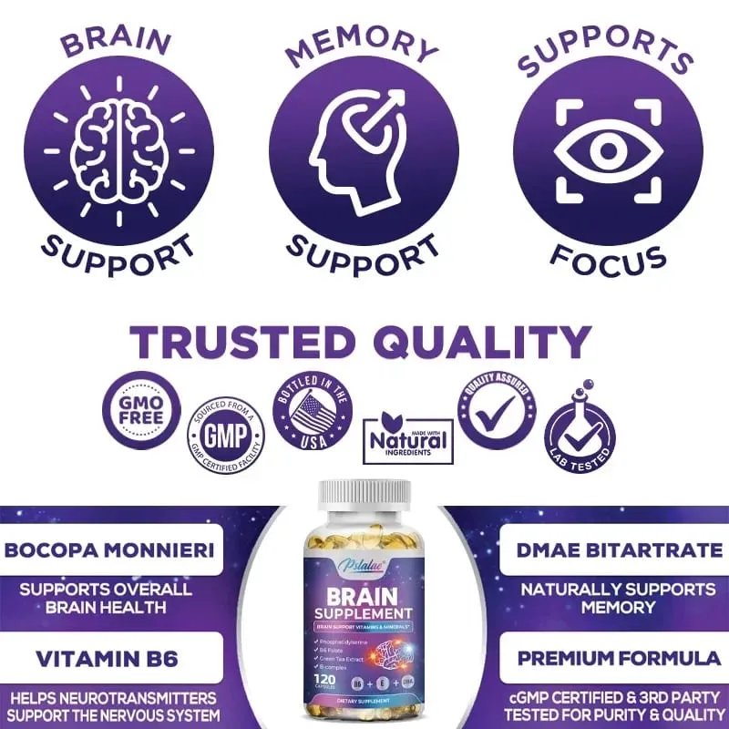 Brain Supplement - Contains B Vitamins To Support Brain Health Improve Cognitive Function and Enhance Memory and Concentration — image 6