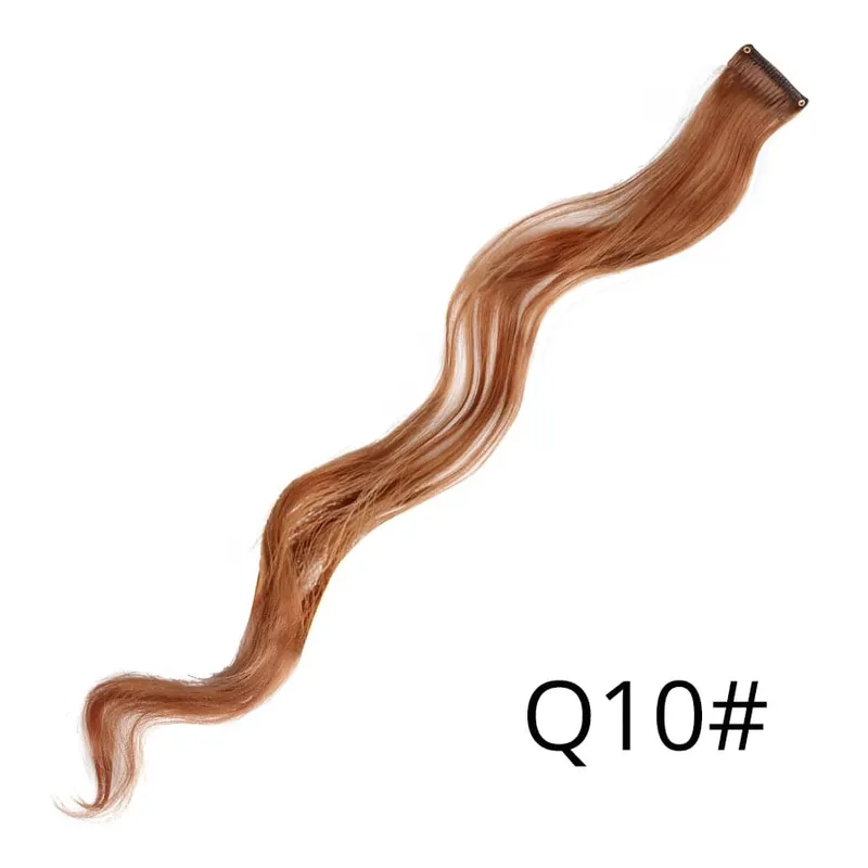 Synthetic Leeons Clip In one Pieces Hair Extensions Heat Resistant Hairpieces Rainbow Ombre Hair Extensions Fake Long Hair Women