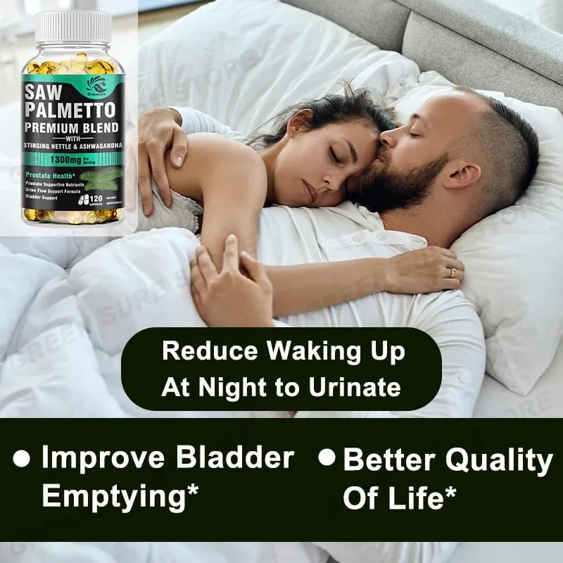 Men's Saw Palmetto Stinging Nettle Ashwagandha Lycopene - Bladder and Urinary Relief Men's Prostate Supplement — image 5