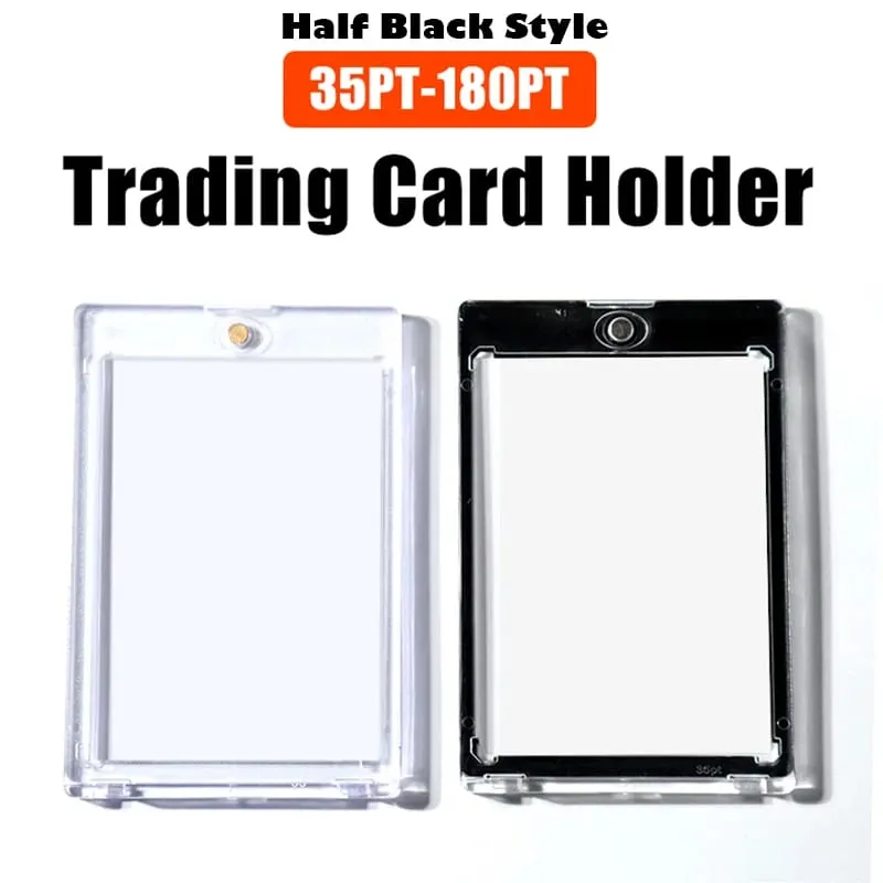 35-180PT Black Magnetic Trading Card Holders UV Protect For Sports Game Cards 100PT 130PT 180PT Material Jersey Card Case — image 6