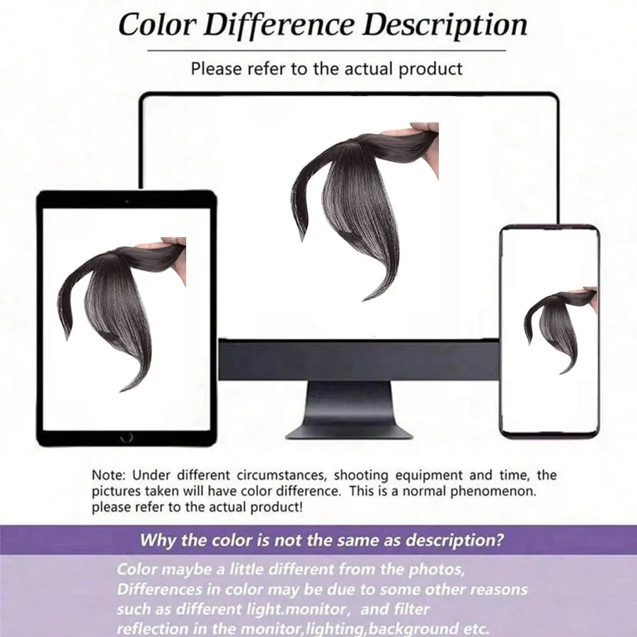 Synthesis Wig Middle-part Bangs Hair Extensions Clip In Forehead Natural Seamless French Oblique Bangs Eight-character Bangs — image 7
