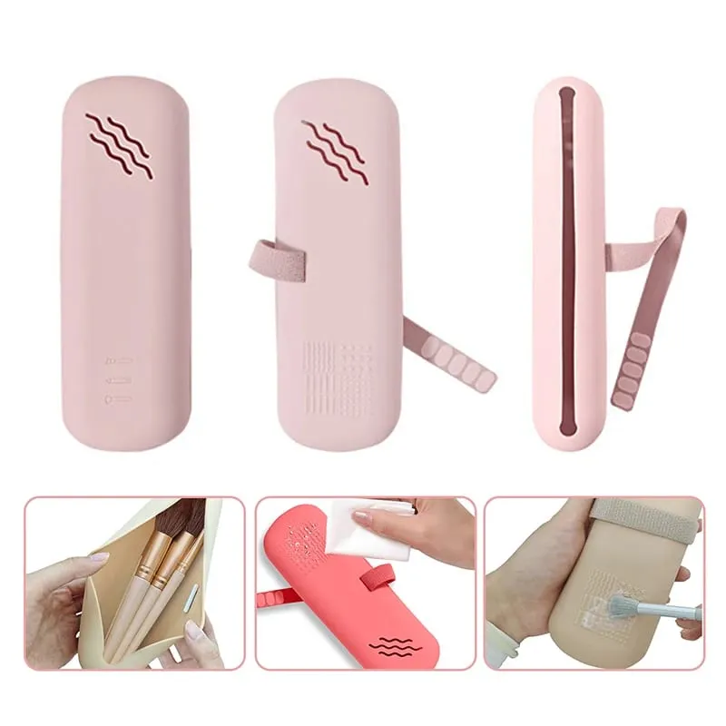 Silicone Makeup Brush Travel Case Waterproof Makeup Brush Travel For Eyebrow Pencil Lip Liner Organizer — image 2