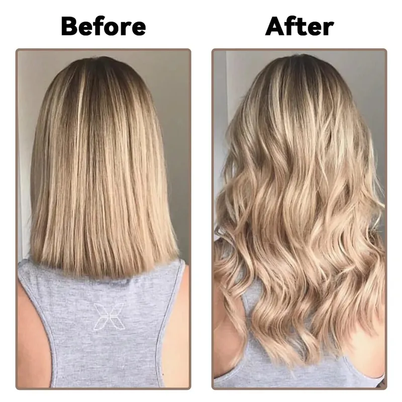 Synthetic No Clip Adjustable Fish Line Hair Extensions Natural Blonde Brown Long Wavy Heat Resiatant Hairpiece For Women