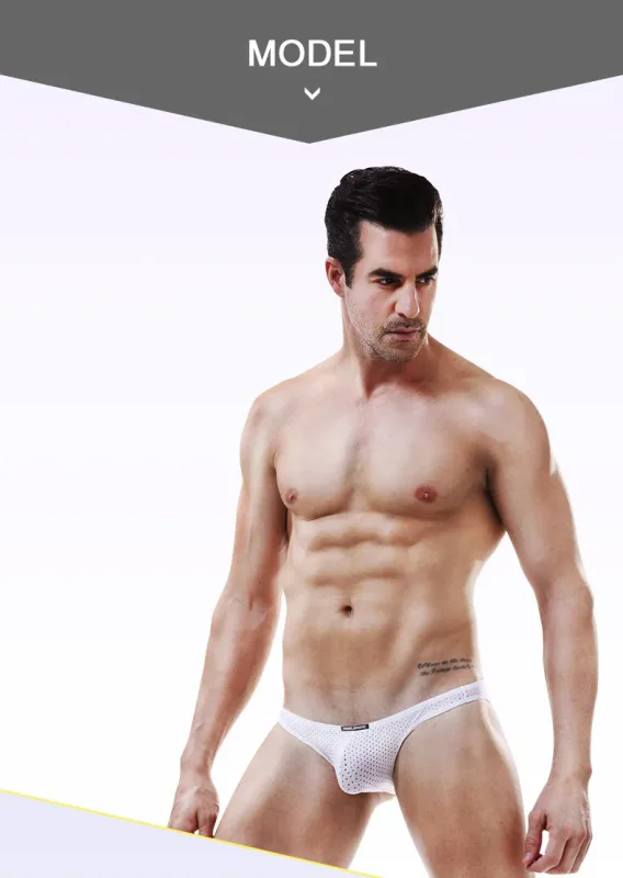 2PCS Tight ice silk transparent briefs men's small briefs mesh eyes youth bottoms breathable — image 12