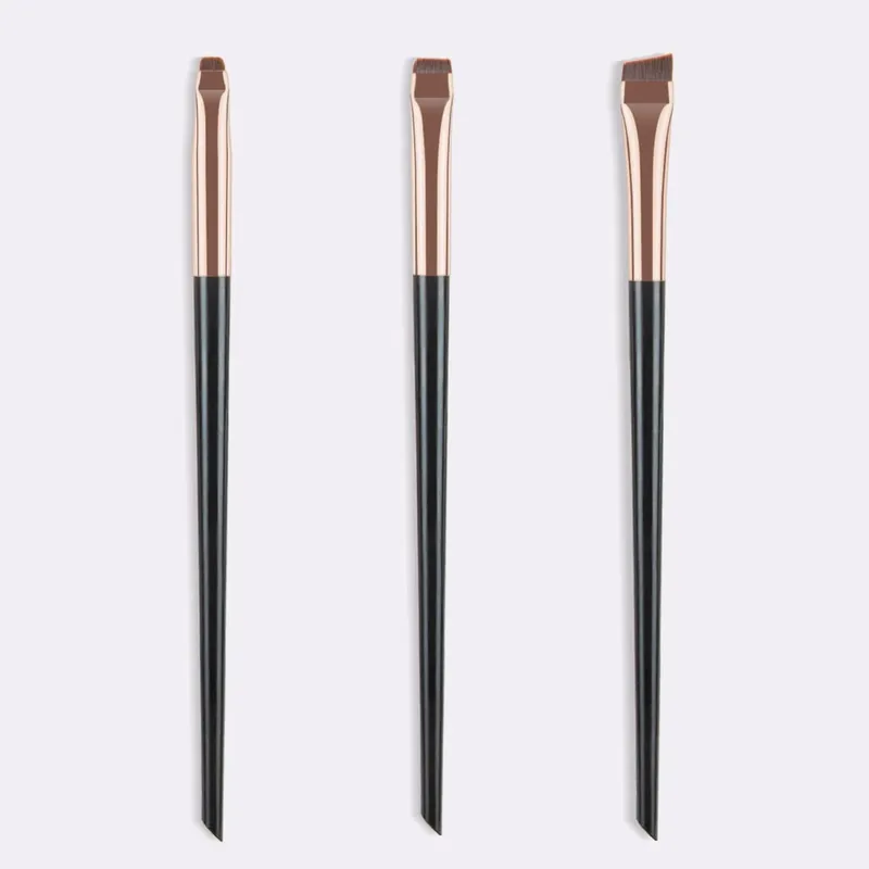 3 stk. Blade Eyeliner Brush Øjenbrynsbørste Bærbar Flad Fin Eyeliner Blyant Øjenbrynskontur makeupbørste
