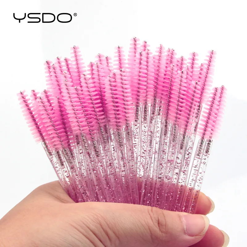 Good Quality 5/50 Pcs Crystal Eyelash Makeup Brushes Diamond Handle Mascara Wands Eyelash Extension Tools