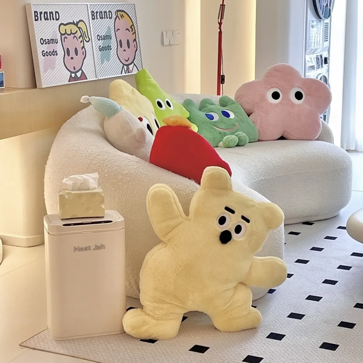 Celebrity Girly Bloem Kussen Sofa Decor Kawaii Kat Beer Kussen Knuffels Regenboog bloemen hoepel Bunny Knuffel Kerstmis — image 6
