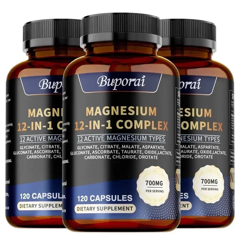 Magnesium Complex Capsules - Relieve Nerve Stress and Muscle Contraction Support Bone Health and Boost Immune FunctionSupplemen