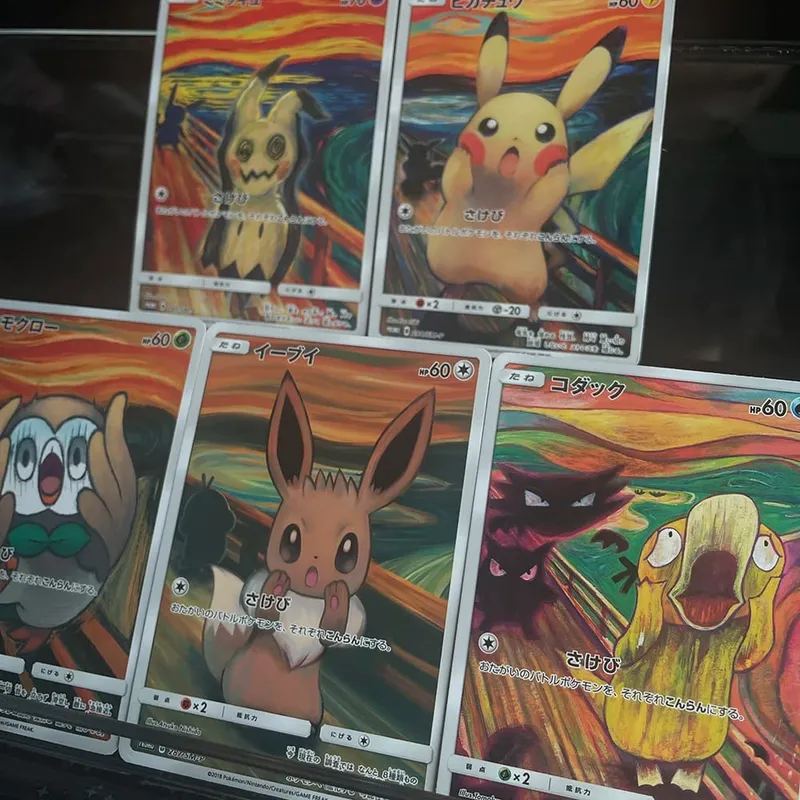 Kad Buatan Sendiri Versi Jepun DIY Sm-P Promo Psyduck Eevee Mimikyu Rowlet Munch A Kad Dagangan Koleksi Retrospektif — image 2