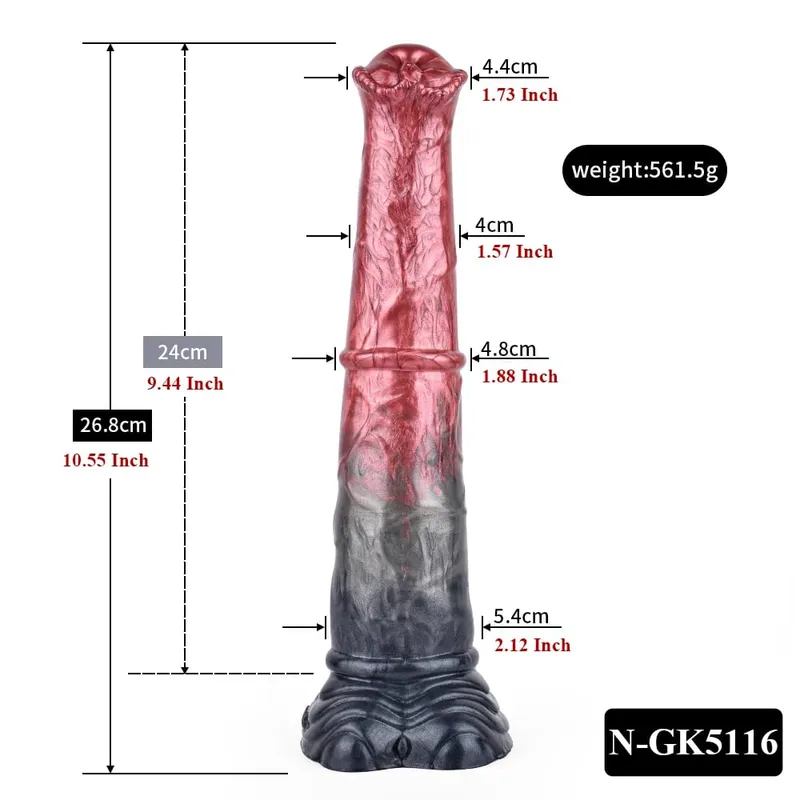 Dildo Kuda Silikon Palam Dubur Zakar Panjang Simpul Besar G-spot Perangsang Faraj dengan Cawan Sedut Mainan Seks Dewasa untuk Wanita Lelaki