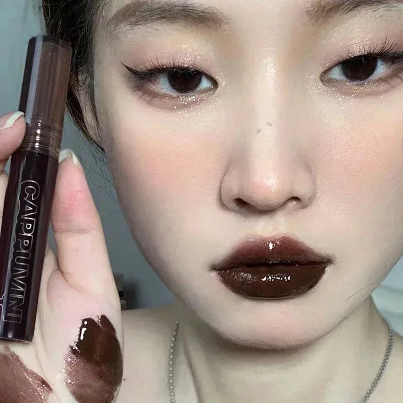 Mirror Watery Chocolate Lip Gloss Long Lasting Moisturizing Crystal Jelly Lip Tint Lipstick Nature Nude Lips Makeup Cosmetics — image 5
