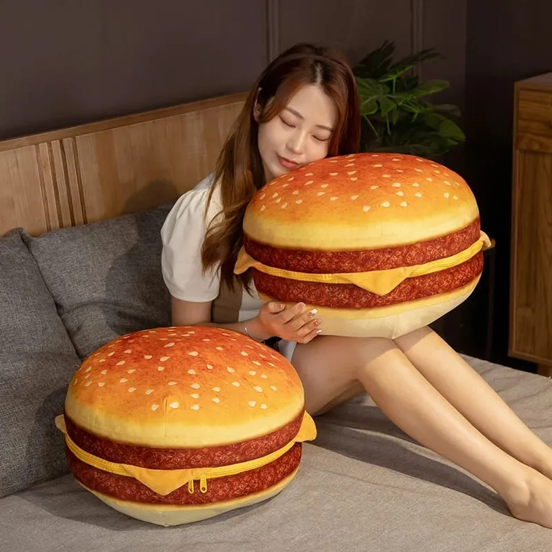 New Creative Burger Plush Toy Soft Padded Plush Cushion Cute Hamburger Pillow Sofa Chair Cushion Boys Girls Kids Birthday Gift
