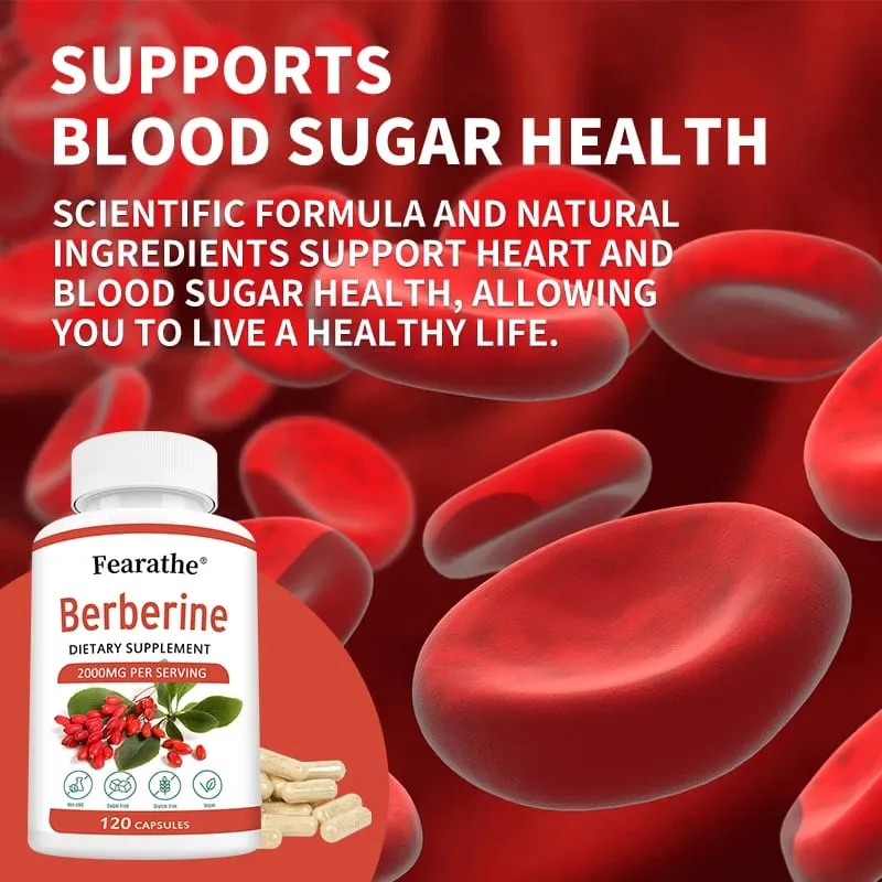 Berberine Capsules 2000mg - Cardiovascular and Digestive Health Balance Liver Health Digestion Non-GMO — image 6