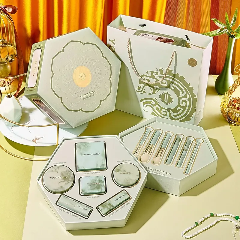 Ancient Charm Fresh Breeze Makeup Set Cosmetics Full Set Chinese Style Makeup Gift Box Holiday Gift with Makeup Brush Set