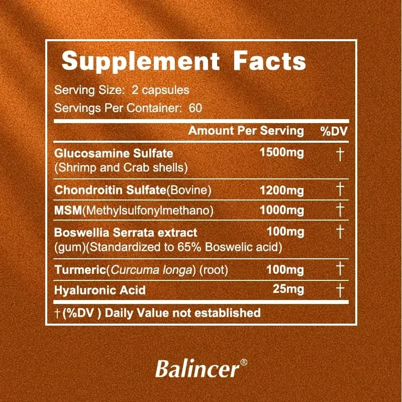 60/120 Glucosamine & Chondroitin & MSM 3-in-1 Capsules - Joint Health Support Supplement - Non-GMO Vegetarian Capsules — image 6