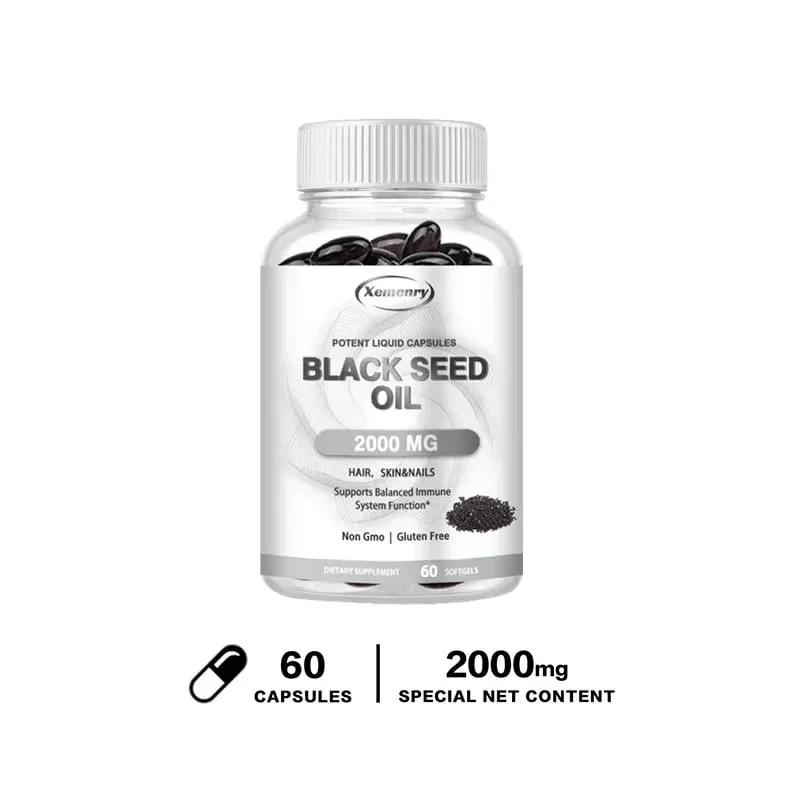 Vegan Black Seed Oil Capsules - Pure Cold Pressed - Black Cumin Seed Oil Capsules Non-GMO Vegan Black Seed Oil Supplement