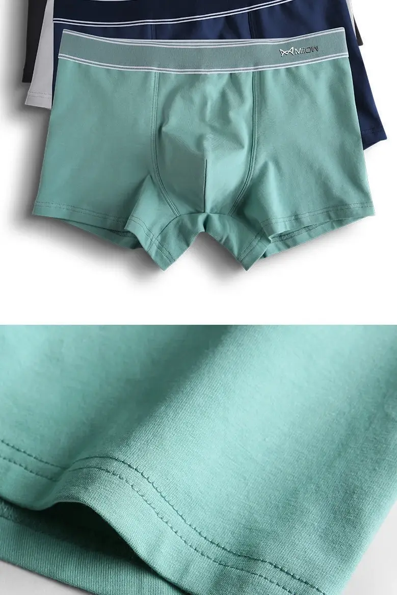 MiiOW 3Pcs Men Boxer Shorts Cotton Men's Panties Graphene Antibacterial Crotch Man Underpants Breathable Summer Men Boxer Briefs — image 14