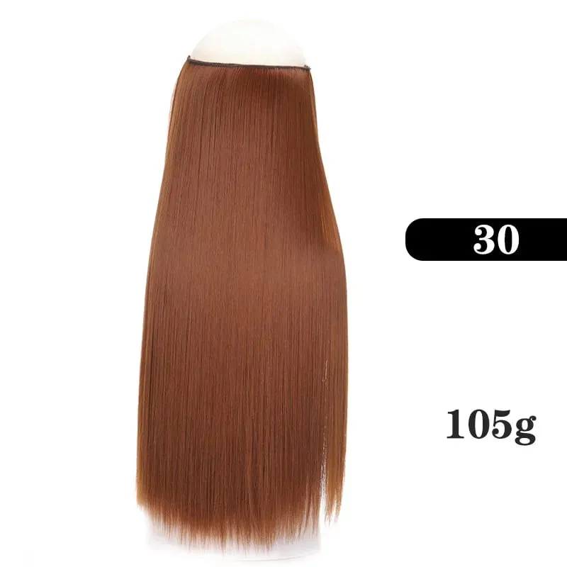 Extensões de cabelo sintético sem clipes falso ombre loira marrom preto natural cabelo reto falso peruca para mulher