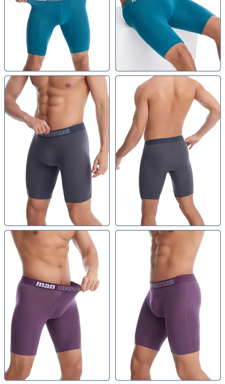 4pcs Men's Boxer Underwear Bamboo Fiber Boxers Soft Long Panties Shorts Mens Cotton Plus 7XL Cueca Boxer Masculino Calzoncillos — image 13