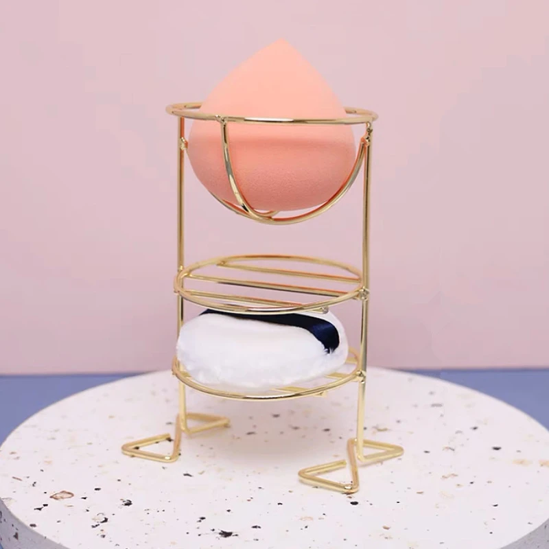 Multilayer Metal Bracket Makeup Puff Rack Cosmetic Holder Blender Display Stand Alloy Drying Power Make Up Sponge Tools — image 3