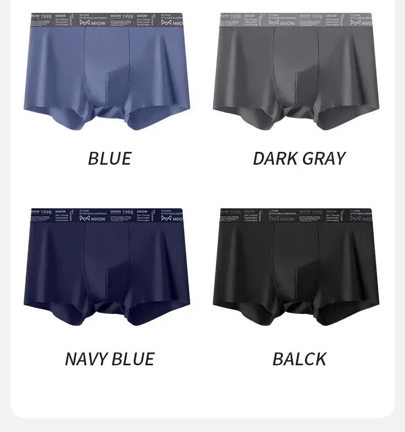 MiiOW 3Pcs Ice Silk Men Underwear Boxers Breathable Ultra-thin Mens Underpants Antibacterial Mens Panties Man Boxershorts Briefs — image 18