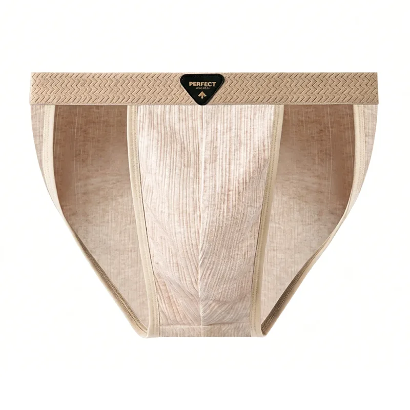 4 pezzi / set slip in cotone da uomo alla moda U sacchetto convesso intimo morbido e traspirante mutandine a triangolo a vita media Plus Size L-4XL