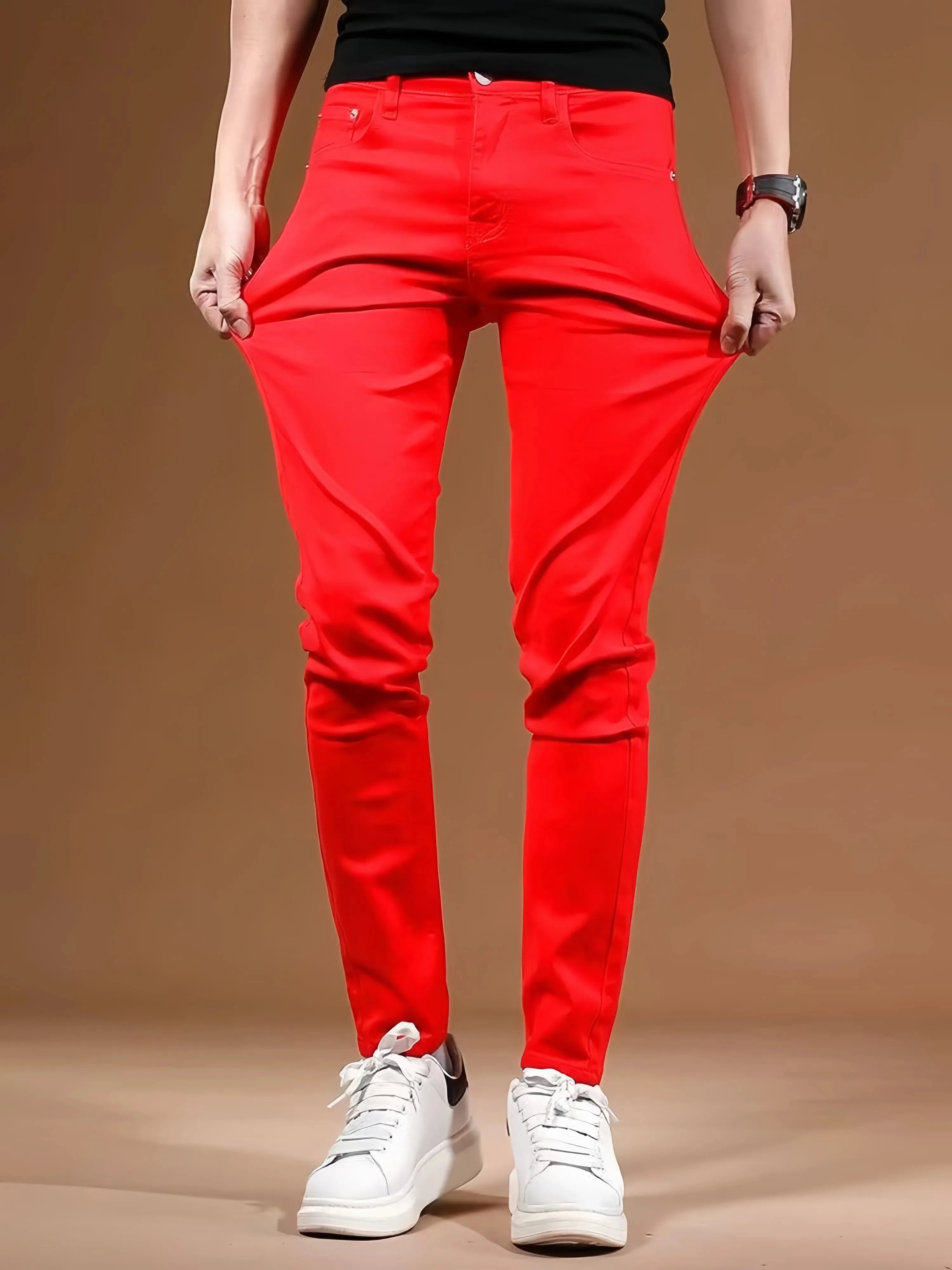RED Men's Long Pants Bulletproof Business Office Style Simple And Versatile Suitable For Various Occasions
