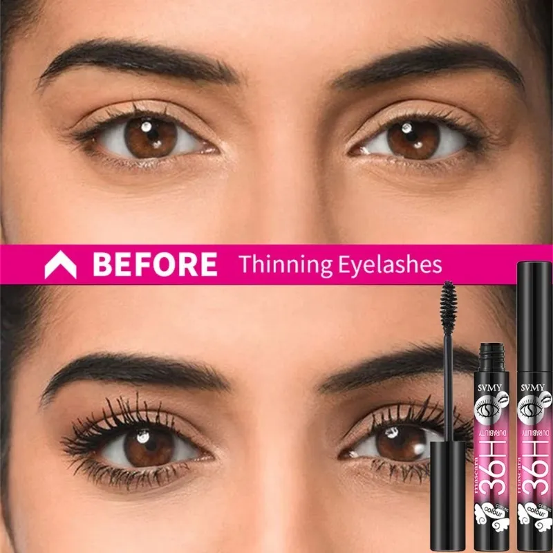 Fiber Mascara Sort Tyk Krøllet Holdbar Vandtæt Svedtæt forlængende Mascara Volumiserende Naturlig Eye Lash Extension Makeup — image 6