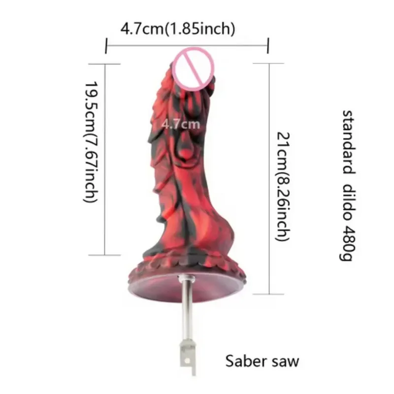 Saber Jigsaw Reciprocating Saw Besar Silikon Dildo Reciprocating Saw 3XLR VAC-U-LOCK Adaptor Lampiran Mesin Seks — image 12