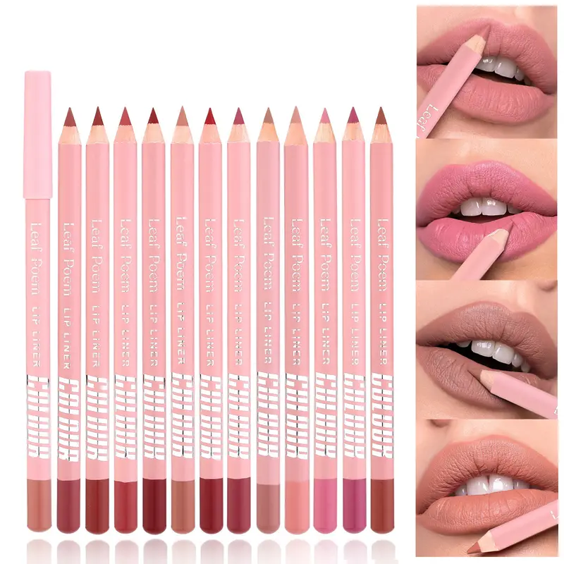Waterproof Lasting Wooden Matte Lip Liner Pencil Natural Lips Makeup Nude Pink Lip Liner Outline The Lips Contour Makeup 12color — image 2