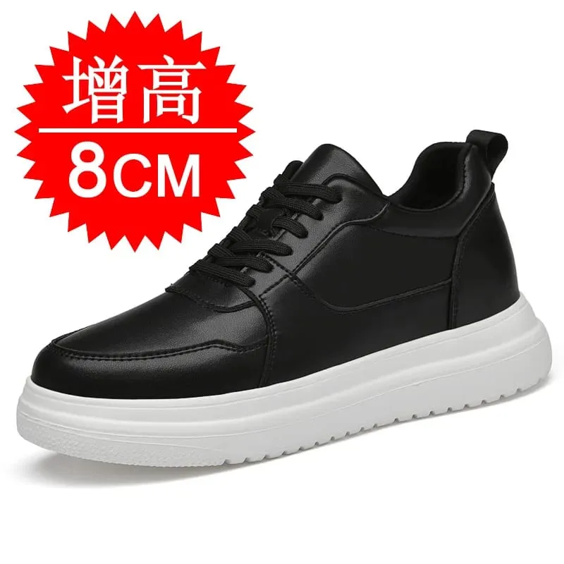 Plus Size37-46 Lift Sneakers Man Elevator Shoes Height Increase Insole 8cm White Black Taller Shoes Men Leisure Fashion sneakers — image 11