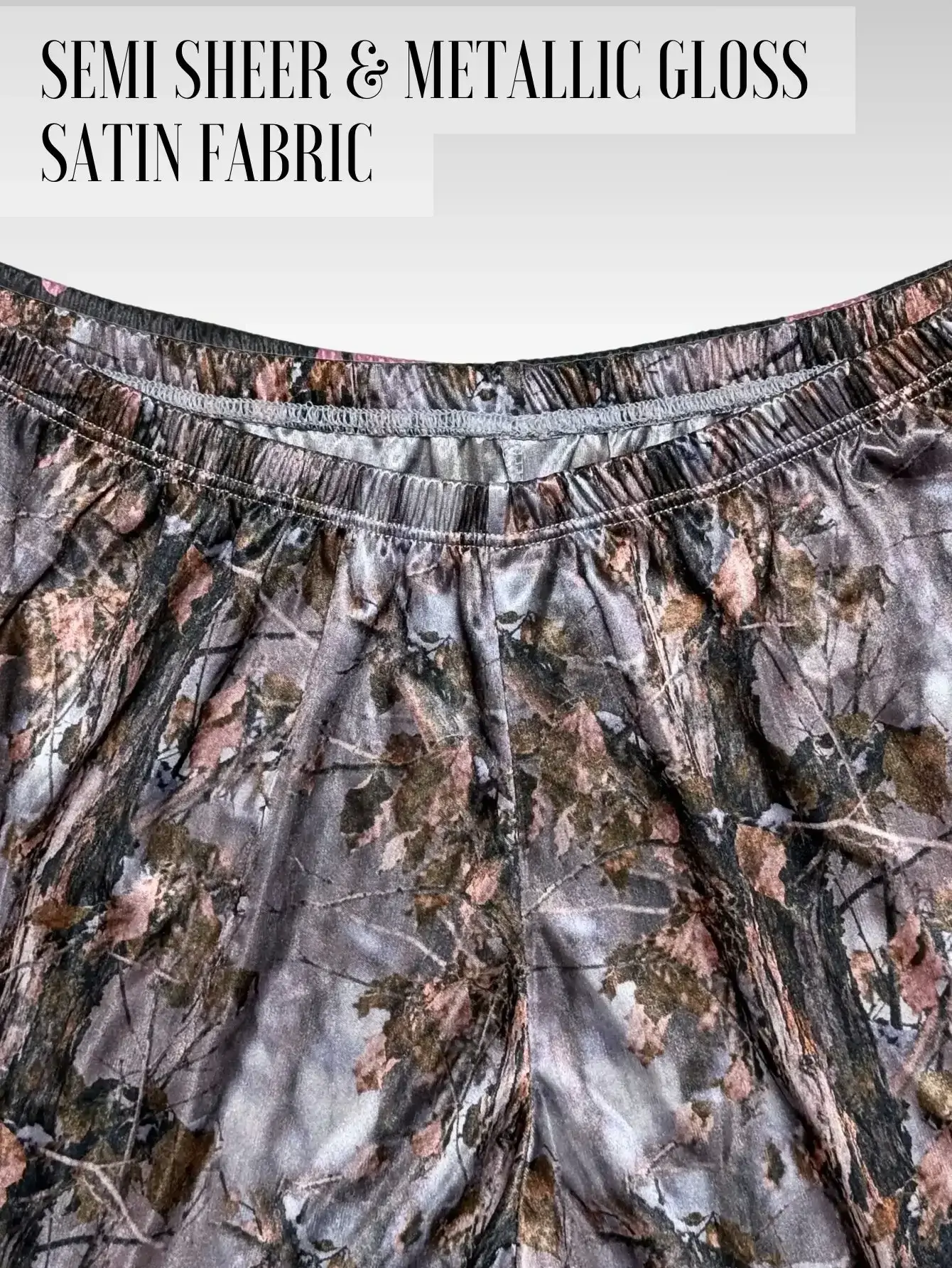 Abbigliamento da casa casual da uomo, leggero, traspirante, con lucentezza metallica, 1 pezzo - Pantaloncini da notte in raso con stampa mimetica — image 3