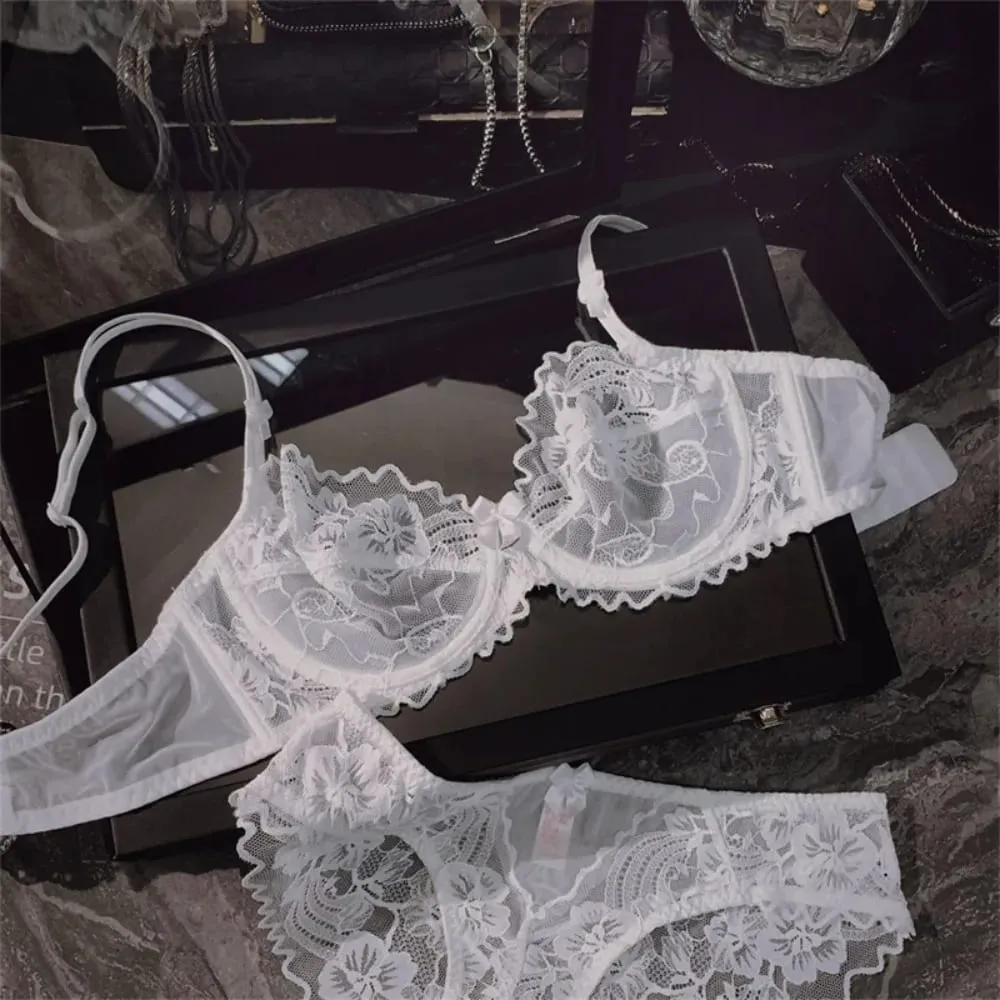 Ensemble de Lingerie en dentelle à Perspective fine française, soutien-gorge Anti-affaissement, à armatures, beauté du dos, grand buste, minimiseur, mise en forme latérale — image 6