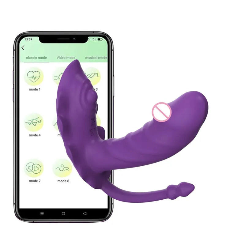Bærbar G Spot Dildo Vibrator Langdistance App Fjernbetjening Trusse Butterfly 9 Vibrerende tilstand Kvinde Voksen Sexlegetøj til Kvinder — image 9