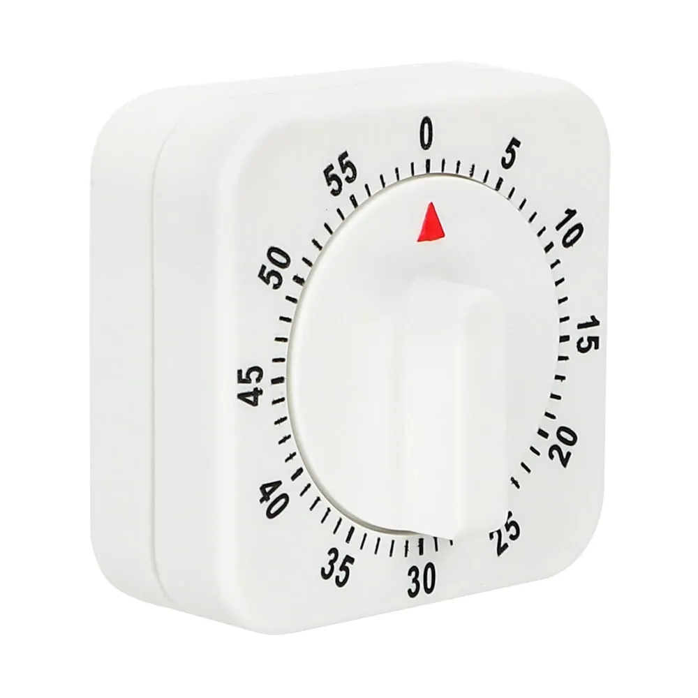 Mechanical Timer Kitchen Tools White Square Cooking Tools 60 Minutes Kitchen Timer Countdown Alarm Reminder