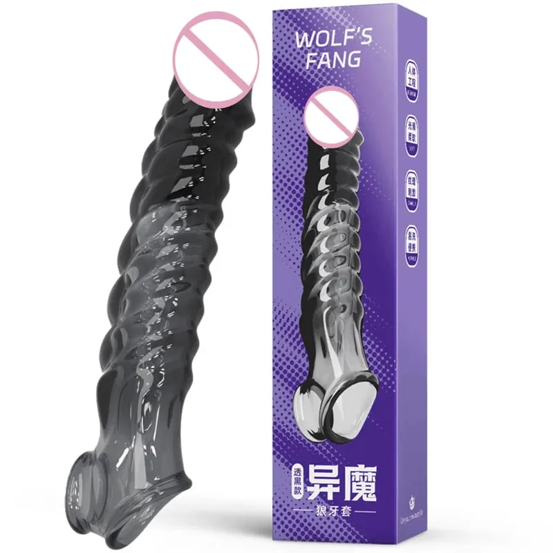 Reusable Cock Ring Vibrator Delay Condom Penis Sleeve Extension Extend Dildo Adult Anal Plug Sex Toys For Men For Women Sex Toys — image 8