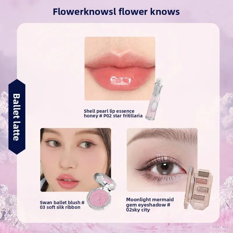 Flowerknows Makeup Gavesæt Little Angel Bunny Have Shell Smykker Lip Glaze Blusher Flower Know SWEETIE BEAR Blush Concealer