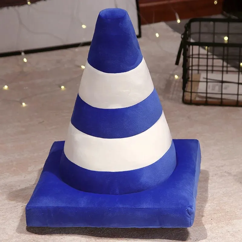 Simulation Traffic cone Plush Pillow Creative Roadblock Stuffed Toy Construction Cone Sign Cushion Doll Kids Boys Road Game Gift — image 17