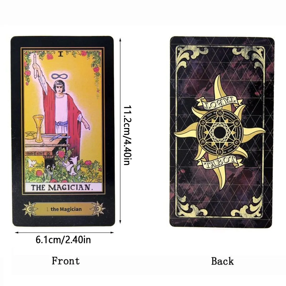 78 Holographic Tarot Cards with Guide Book Waterproof Future Telling Game for Beginners Edition Magician Tarot Deck Board Game — image 2