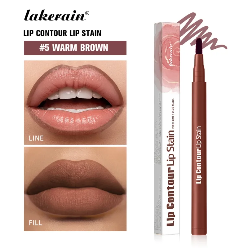 Waterproof 2 In 1 Lip Stain And Liner Pen Long Lasting Smudge Proof Kiss Proof Transfer Resistant 8 Colors Makeup Lip Pencil — image 8