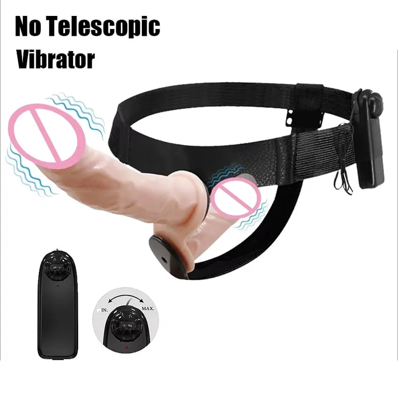 Strap On Double Head Telescopic Dildo Vibrator Realistic Wearable Massager Artificial Panties For Lesbian Adult Products Sex Toy