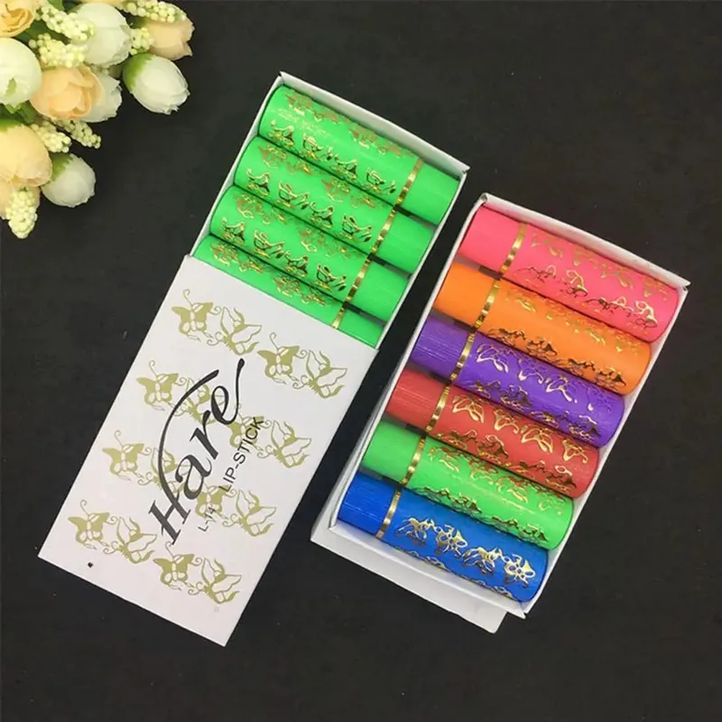 Color Changing Lipstick Long Lasting Balm Dark Green Magic Lipgloss Butterfly Lip Tint Cosmetics Makeup Lipstick 6pc/set — image 1